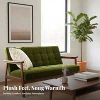 Upholstered Single Sofa Japanese with Design Armchair Firm Wood Frame Soft Upholstery for Readers, Living Room, Bedroom