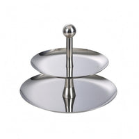 Two-Tier Fruit Tray Simple Design Stainless Steel Fruit Stand Multi-Purpose