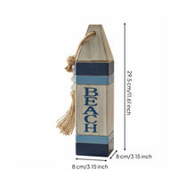 Wooden Buoy Decoration Distressed Finish Beach Themed Buoy Sign Handmade