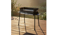 Stainless Steel Charcoal Barbecue Grill with Side Shelves Heat-Resistant Charcoal Grill with Side Tables Compact Heavy-Duty for Campers, Camping, Backyard