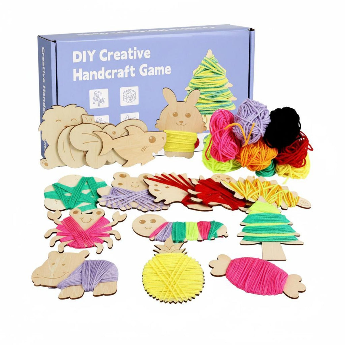 Hands-On Activity Wooden Threading Toy Creative Fun Toddler Fine Movement Toy Long-Lasting Wood Wooden Shape Lacing Set Polished Edges for Preschoolers, Toddlers, Classroom