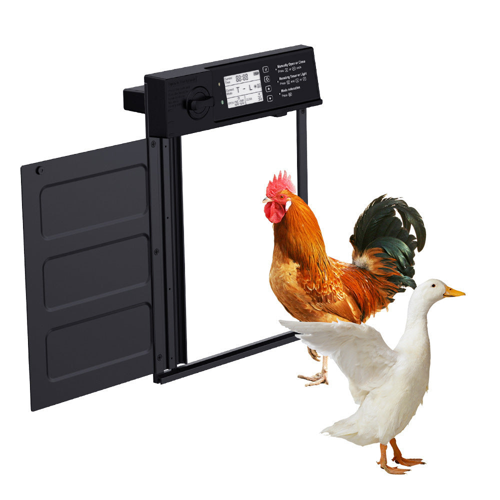 Automatic Solar Chicken Coop Door with Timer and Light Sensor, Solar Charging, Remote Control