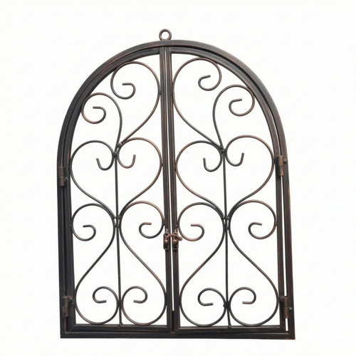Wall Ornament with Scrollwork Arched Decor Symmetrical for Garden, Balcony
