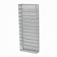 13-Tier File Rack Wrought Iron Style Vertical Tray Organizer Slim Frame