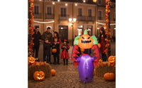 Inflatable Pumpkin Monster Freestanding Pumpkin Monster with Wings Inflatable Jack-O'-Lantern Festive for Homeowners, Garden
