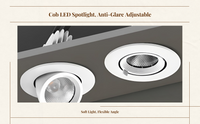Adjustable COB LED recessed light
