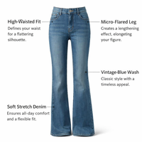 Flared Jeans for Women UK Fleece Lined for Winter Warmth, High Waist Butt Lifting Ladies Bootcut Denim, Plus Size up to 4XL