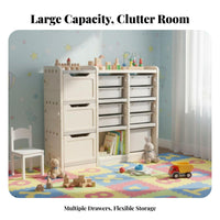 Multi-Bin Storage Rack Large Capacity Toy Organizer Easy to Clean for Classroom