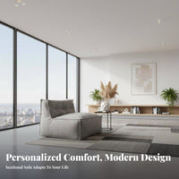 Minimalist Design Upholstered Floor Block adaptable Configuration configurable Sofa Small Space accommodating Living Room Furniture puffyLike Comfort for Apartment Dwellers, Homeowners, Young Adults, Lounge Area