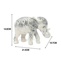 2 Pieces Resin Elephant Figurine Elegant Elephant Figurine Hand-Painted Look