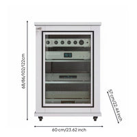 Rolling Audio Rack Cabinet Locking Casters Lockable Media Equipment Cabinet Heavy-Duty Construction Rolling Equipment Rack for Conference Room