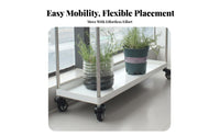 2-Tier Rolling Flower Rack With Wheels Rolling Flower Trolley Multi-Functional strongDuty for Home Decorators, Balcony