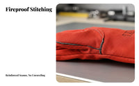 Retardant Leather Metalworking Gloves Ember-Proof Cowhide Heat Resistant Gloves Reinforced Stitching Personal Safety Equipment Breathable for Blacksmiths, Foundry Workers, Foundries, Workshops, Factories, Fireplace Tending
