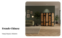 Foldable Design Multi-Panel Folding Screen Vintage Design Room Divider Bamboo Print Portable Partition Mobile for Guesthouse Owners, Interior Decorators, Office Workers, Bedroom, Studio Apartment, Restaurant