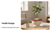 Metal Fruit Strainer Rust-Resistant Kitchen Draining Basket Perforated Food Basket Versatile Draining Bowl with Handles