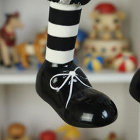 Hanging Leg Clown Doll Handmade Harlequin Doll Decorative for Shelf