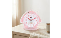 Flat Base House-Shaped Alarm Clock Floral Decoration Analog Desk Alarm Clock Compact Decor Piece Cute
