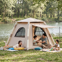 Quick Setup Inflatable Tent with Mesh Openings and Doors Spacious Inflatable Tent with Awning Ventilated Waterproof for Campers, Families, Camping, Backyard Gatherings