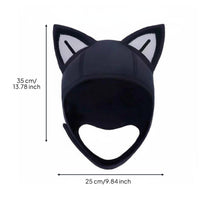 Facekini Swim Cap 3D Ergonomic Design Cat Ear Diving Hood Customizable Fit Cute Snorkeling Hood for Women, Swimming