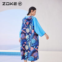 洲克成人浴袍开衫吸水速干斗篷zoke女士防晒浴巾温泉度假防风保暖