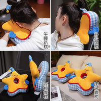 Plaid Nap Pillow for Students and Office Use