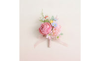 Faux Flower Corsage with Ribbon Compact Accessory Delicate for Banquets