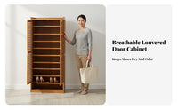 Multi-Tier Shoe Storage Cabinet Space-Saving Bamboo Footwear Storage Unit Large Capacity for Apartment Dwellers, Homeowners, Hallway, Bedroom