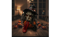 Witch Figurine with Pumpkin Base Tabletop Witch Bust Gothic for Frightful Dwelling