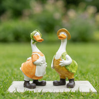 2 Pieces Cartoon Duck Figurine Cute Ornament Funny for Collectors