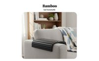Non-Slip Bamboo Sofa Arm Tray Space-Saving Bamboo Couch Arm Tray Easy to Clean Foldable Couch Armrest Table Crack-Resistant for Apartment Dwellers, Families, Students, Armchair, Small Areas, Bedroom