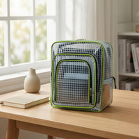 Pvc Backpack Anti Clear Bag with Front Pocket Translucent Backpack with Front Pocket for Technicians, Students, School