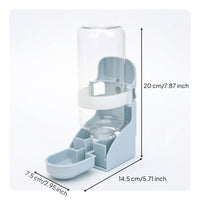 Pet Water Bottle with Bowl Easy to Clean Cage-Mounted Water Bottle Removable