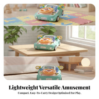 Pretend Driving Toy with Road Display | ConstructionPowered, Toy Steering Wheel with Dashboard, for Playroom