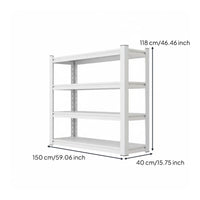 1 Adjustable Freestanding Shelving Unit Heavy Duty Metal Rack Utility Shelf Five-tier Storage Rack Durable Carbon Steel Suitable for Kitchen Workshop Warehouse Household Commercial