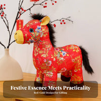 Chinese Astrological Horse Stuffed Ie Festive Atmosphere Year of the Horse Symbol Doll Holiday Decoration Gentle Feel PP Cotton