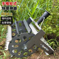 Manual Wheeled Weeding Hoe with Serrated Roller and Manganese Steel Blade