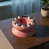 Reduces Boredom Slow Feeder Cat Bowl Easy to Clean Cat Challenge Feeder 15° Tilted Design Interactive Food Dispenser Anti-Slip Base for Overweight Cats
