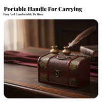 Decorative Wooden Chest Vintage Wooden Storage Box Metal Latch Compact Decorative Storage Chest
