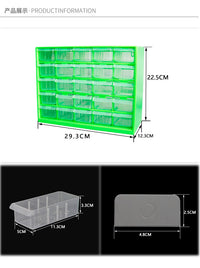 25-Piece Transparent Drawer-Type Parts Storage Cabinet with Dividers