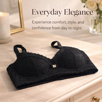 Full Coverage Bras for Women with Lace Trim and Adjustable Straps, Plus Size Support for Everyday Wear and Work, Minimizer Design