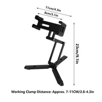Folding Phone Tripod Multi-Function Phone Clip Tripod Adjustable Angle Mobile Accessory for Video Filming