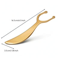 Brass Ear Scraping Board Handheld U-Shaped Scraping Tool Lightweight Manual Massage Device Portable for Home Self-Care, Travel