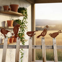 5 Pieces Metal Bird Outline Painted Finish Bird Cutout Set Nature-Inspired