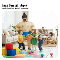 Inflatable Sumo Wrestler Costume Built-in Fan Funny Plump Suit Hilarious
