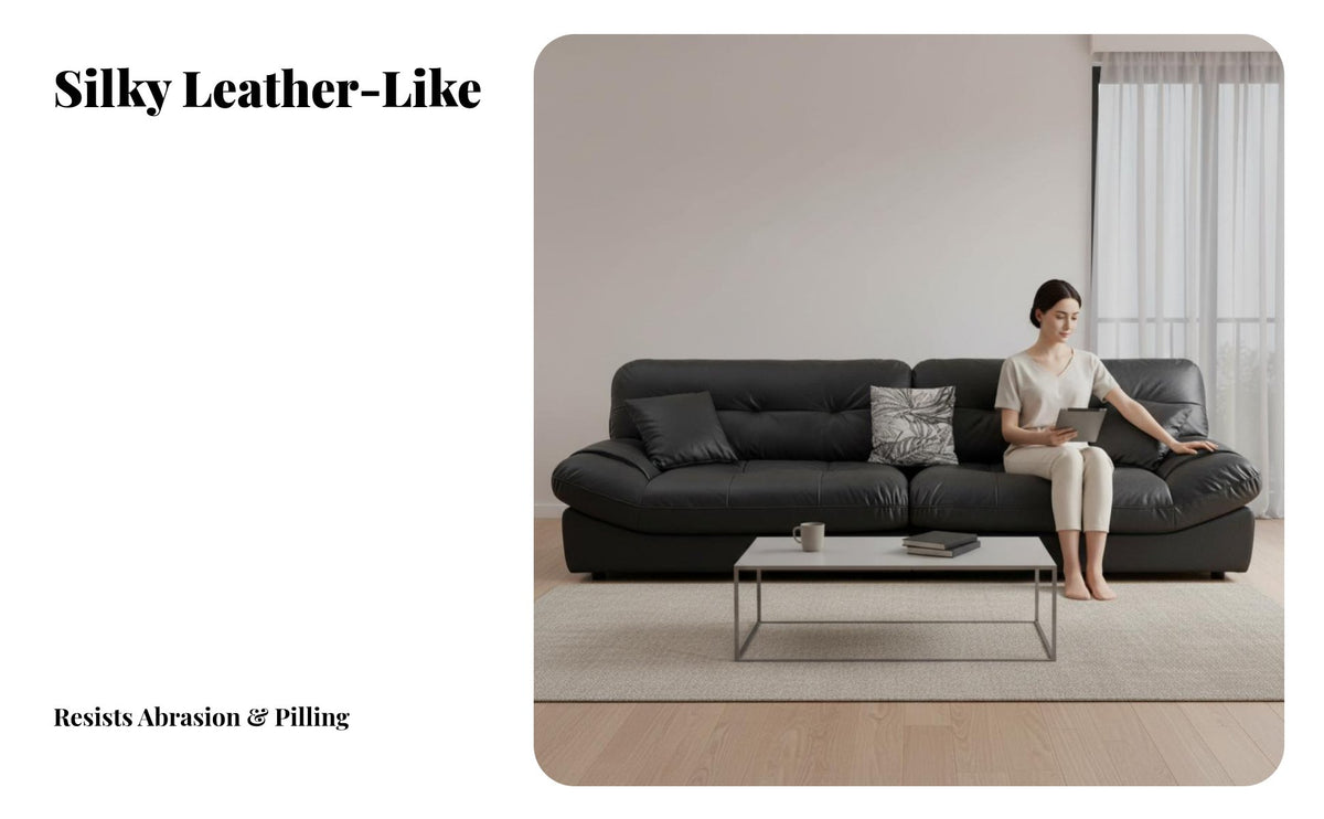3-Seater Cushiony Sofa Performance Fabric Deep Seat Lounge Couch Plush Comfort Living Room Furniture for Families, Homeowners, Bedroom, Office