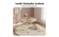 Space Saving Folding Table Lightweight Small Foldable Table Multi-Purpose Small Foldable Desk Rounded Corners for Apartment Dwellers, Telecommute Workers, Dorm Room, Market Stall, Study Area, Home Office