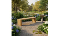 Aluminum Lumber Grain Bench Weatherproof Backless Slatted Bench Heavy Duty Long Entryway Seat for Garden, Patio, Commercial
