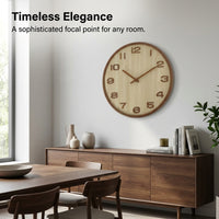 Light Luxury High-End, Wooden Silent for Home Decor, Large Battery Operated, Living Room Bedroom Kitchen Decor, Modern