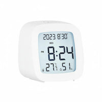 LCD Desk Clock Electronic Table Timepiece Digital Large Display Calendar Clock with Temperature Display Suitable for Reading Desk Dorm Room Family Use