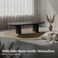 Sculptural Coffee Table Wabi-Sabi design Pebble-Shaped Centerpiece Japanese Design Nordic Aesthetic for Homeowners, Lounge Area